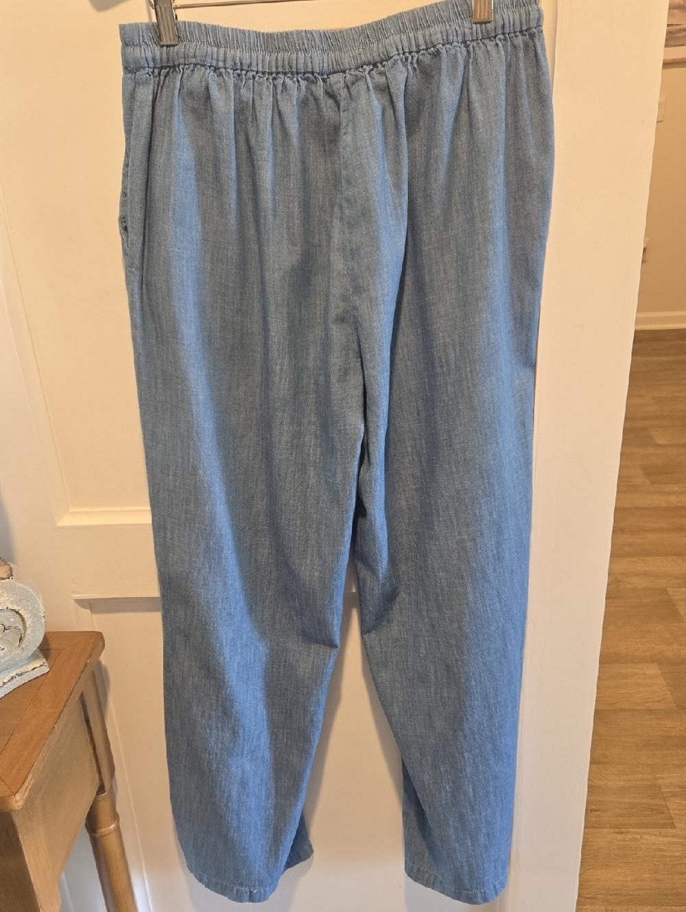 Liverpool Blue Chambray Drawstring Trousers - Picture 10 of 13
